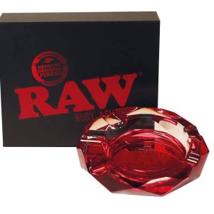 raw cenicero ruby red cristal