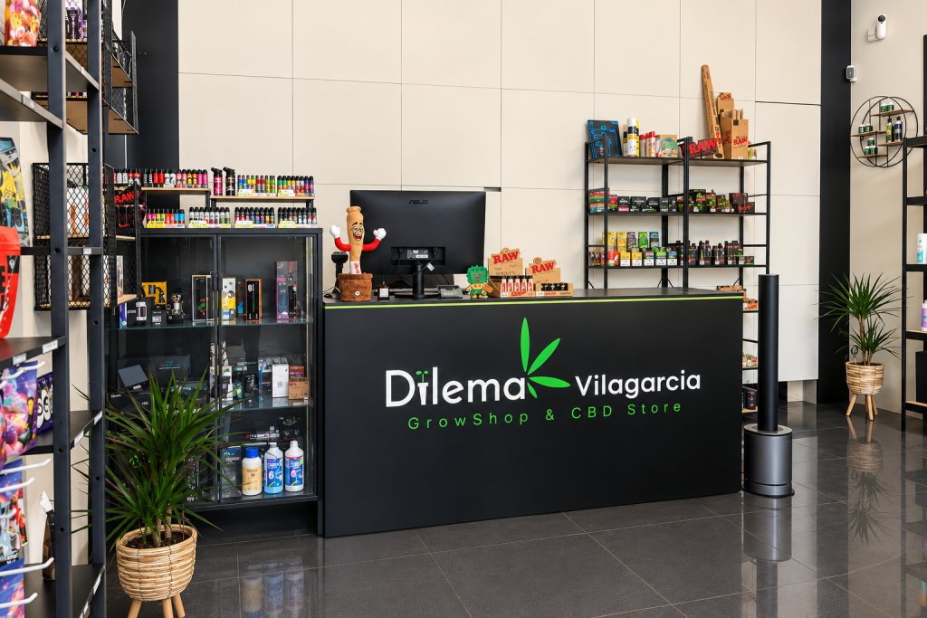 Interior de Dilema Vilagarcía, tienda CBD y Grow Shop en Vilagarcía de Arousa