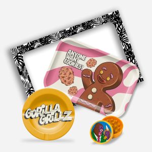 Pack Cookies Gorilla Grillz con bandeja, cenicero y grinder