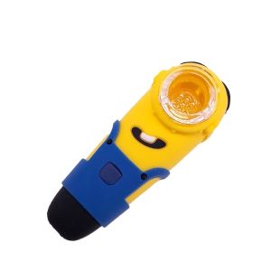 pipa de silicona y cristal minions 10 cm